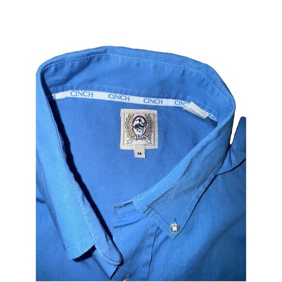 Cinch Men's Long Sleeve Button-Up Western Blue  Size M - Picture 2 of 4